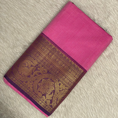Kanchi Cotton Saree in Pink