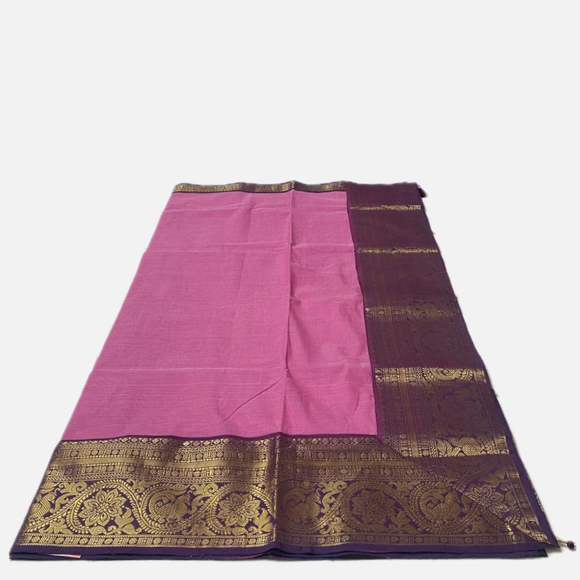 Kanchi Cotton Saree in Pink