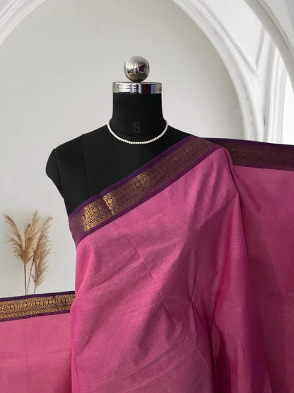 Kanchi Cotton Saree in Pink