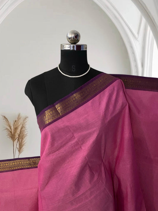 Kanchi Cotton Saree in Pink