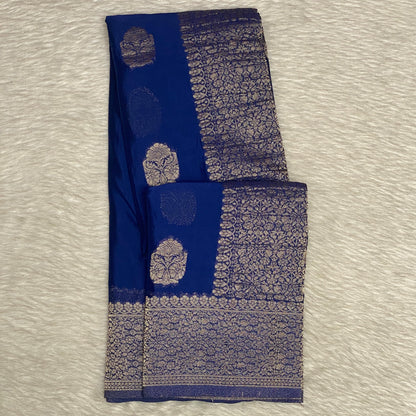 Smrithy Viscose Georgette Saree with Floral design Blue
