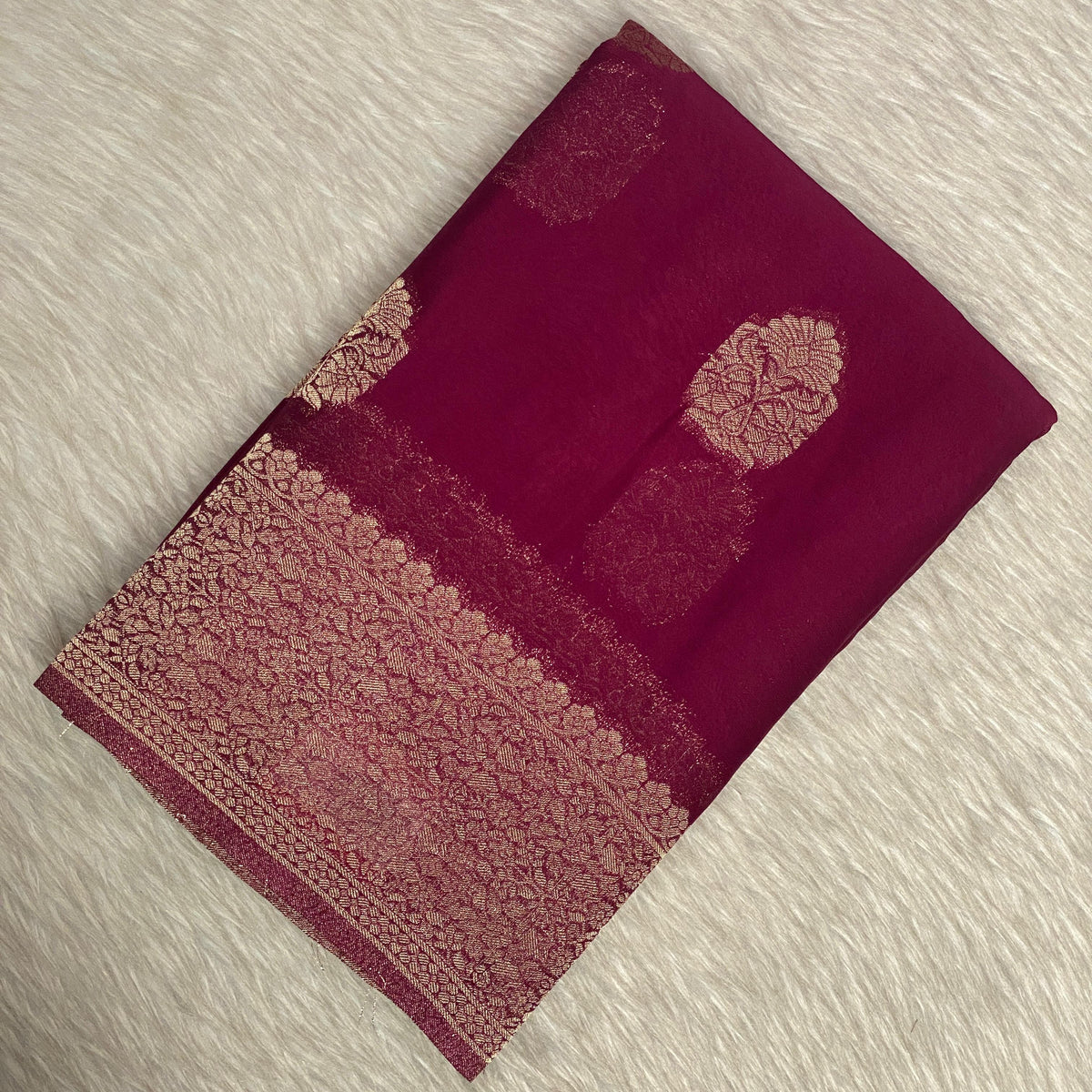Smrithy Viscose Georgette Saree with Floral design Purple