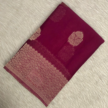 Smrithy Viscose Georgette Saree with Floral design Purple