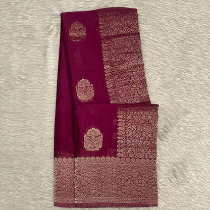 Smrithy Viscose Georgette Saree with Floral design Purple