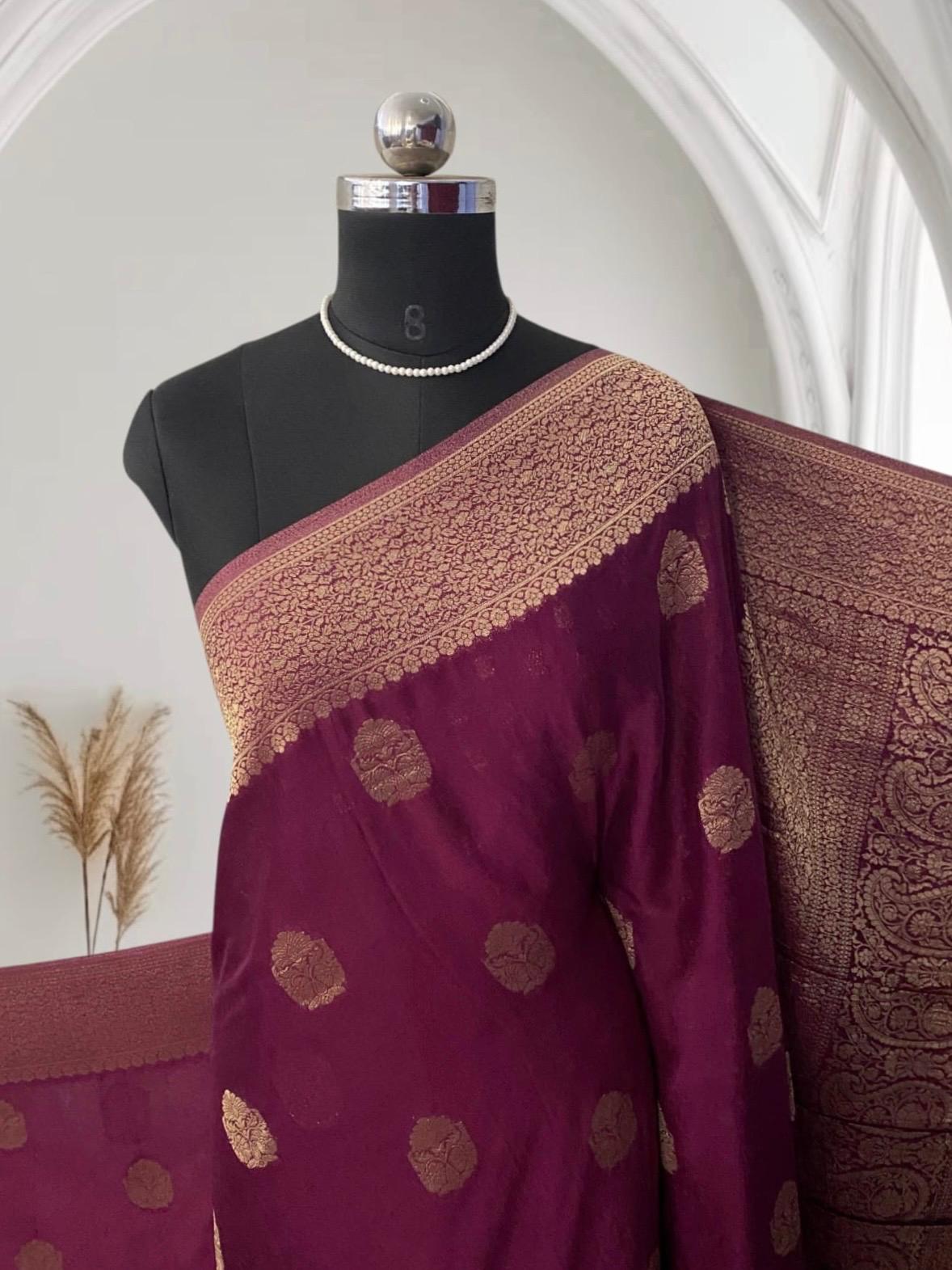 Smrithy Viscose Georgette Saree with Floral design Purple