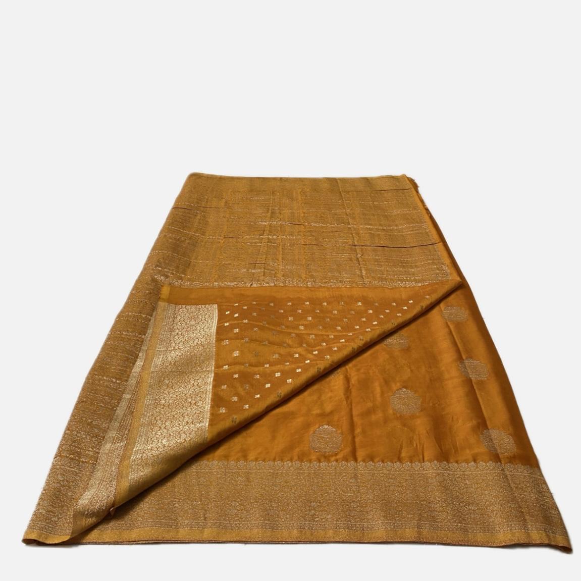 Smrithy Viscose Georgette Saree with Floral design Mustard