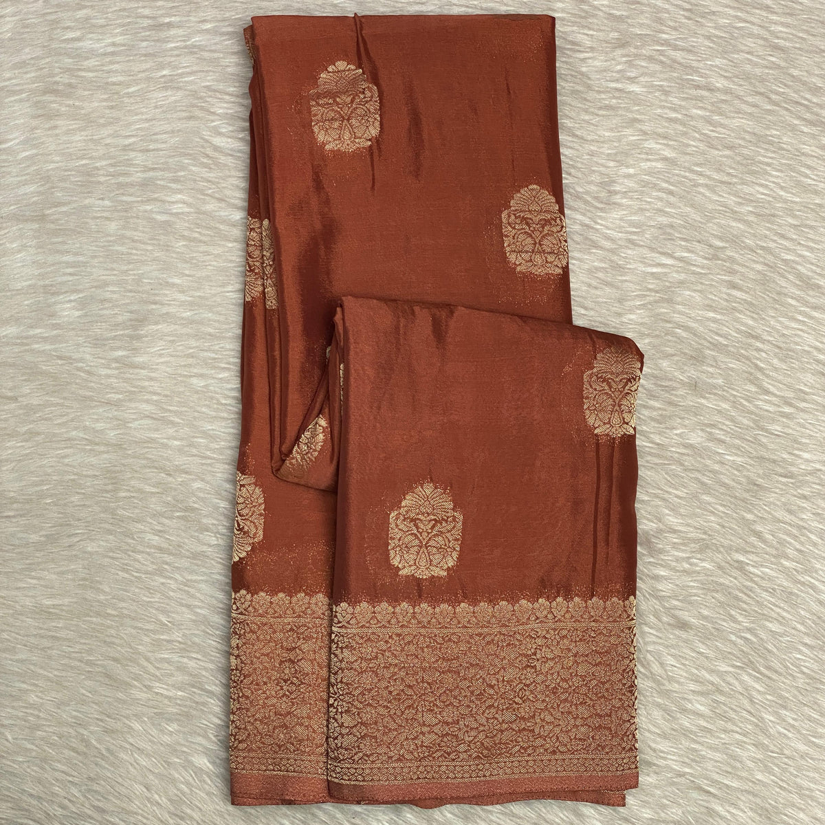 Smrithy Viscose Georgette Saree with Floral design Brown