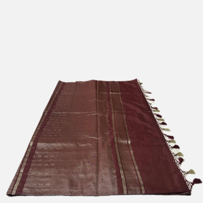 ✨Kannaki Banarasi Silk Golden Butti Saree Maroon✨