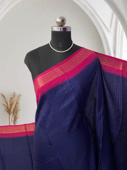 Monica Semi Jute Saree Blue