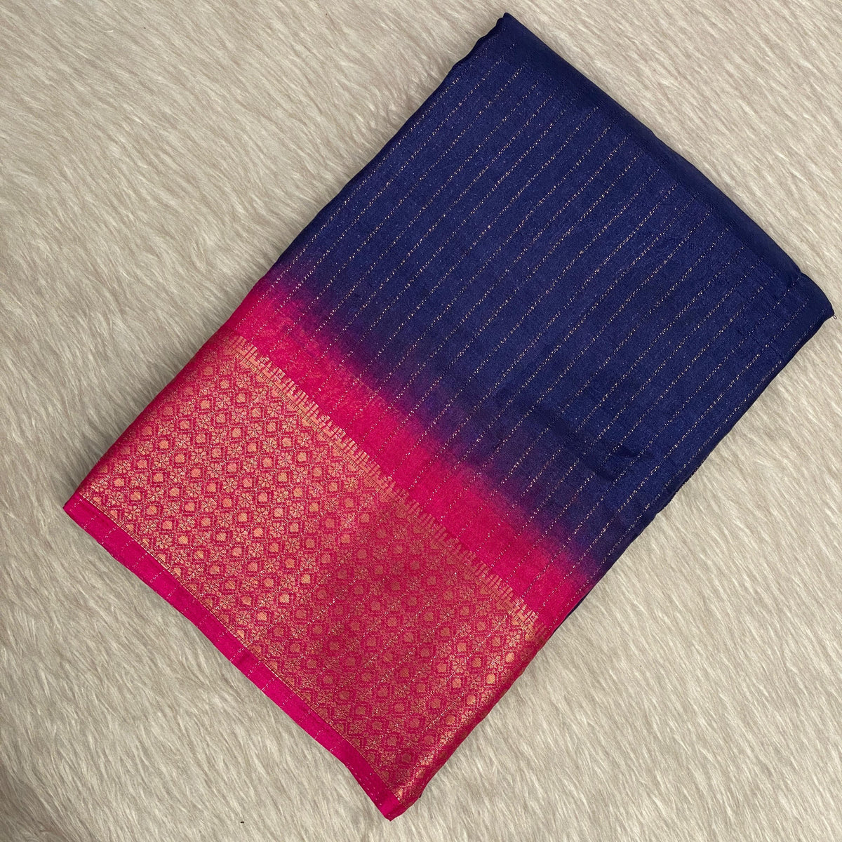 Monica Semi Jute Saree Blue