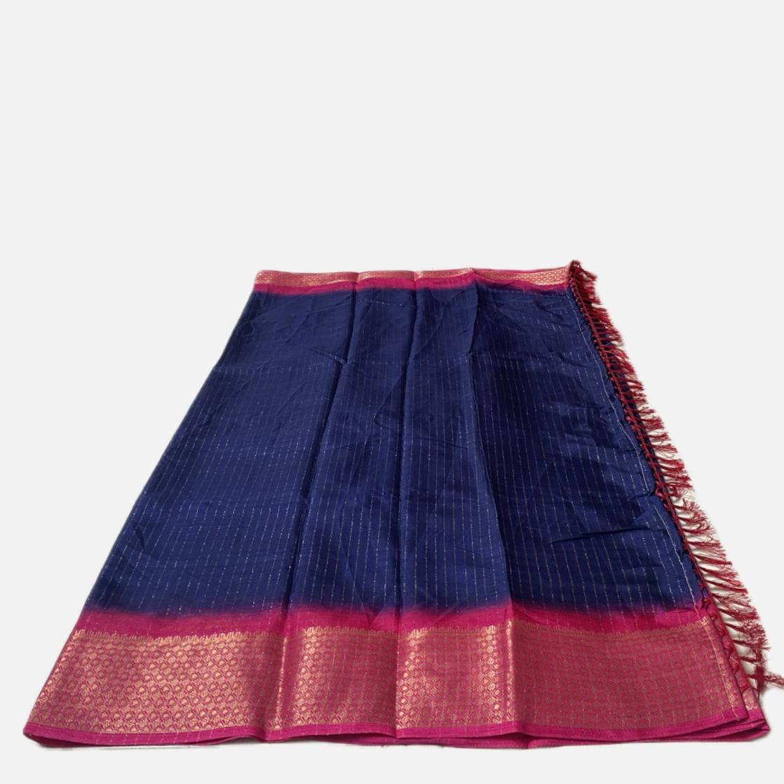 Monica Semi Jute Saree Blue