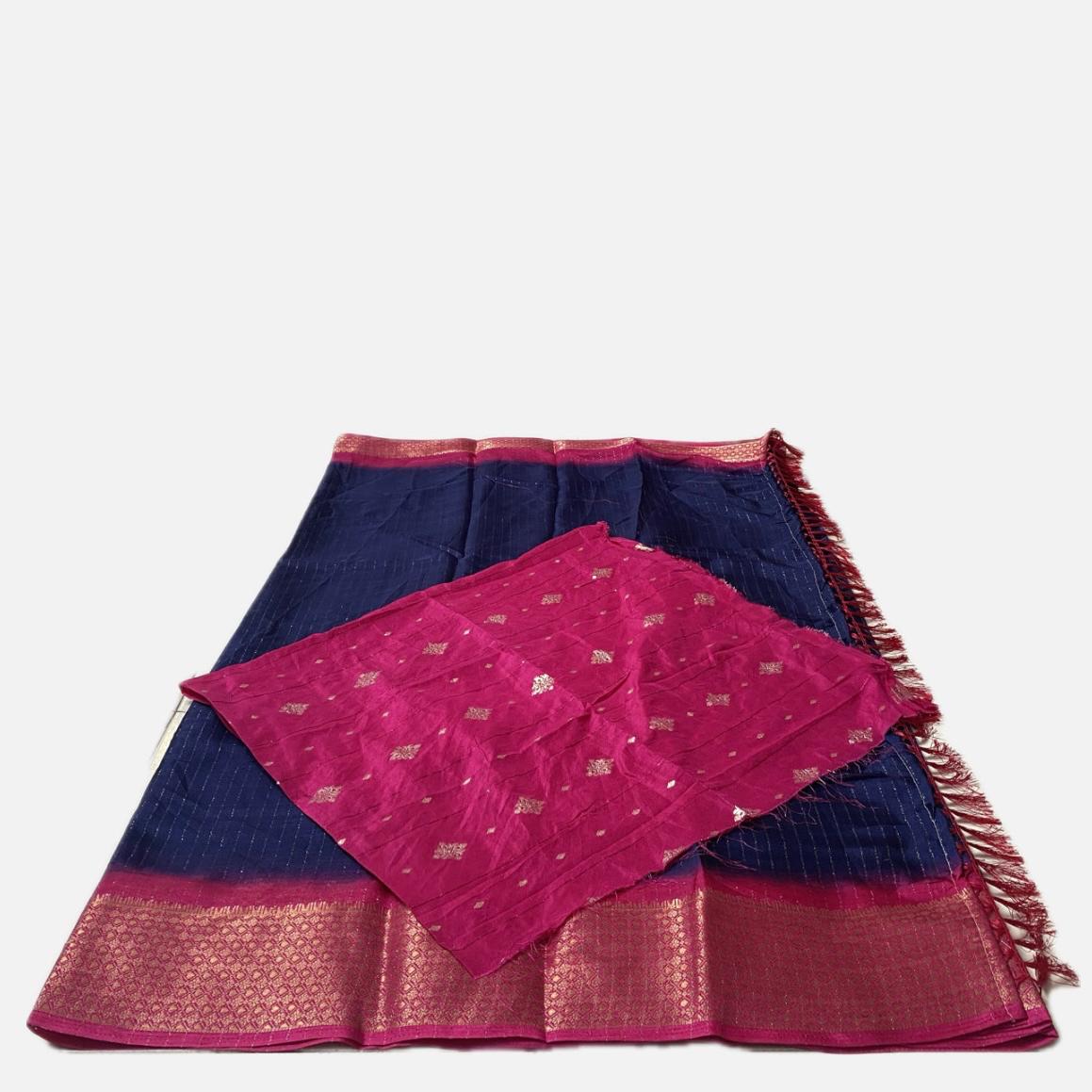 Monica Semi Jute Saree Blue