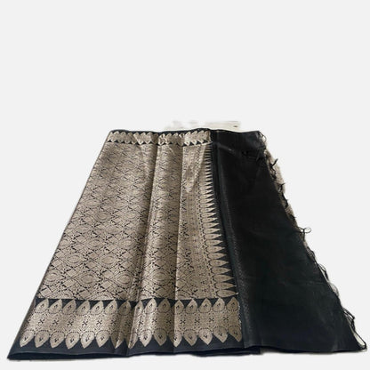 Classic Black Designer Soft Silk Saree with Rich Zari Pallu