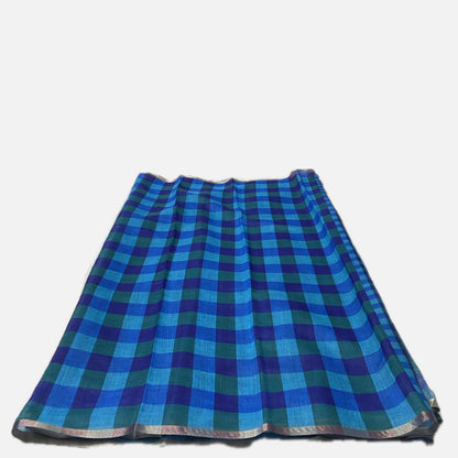 Madras Check Cotton saree in Blue