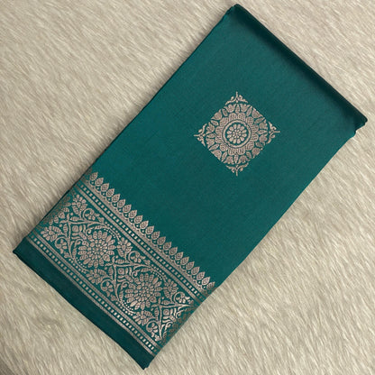 Seetha Soft Silk Saree with Square Design  Peacock