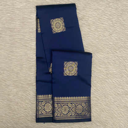 Seetha Soft Silk Saree with Square Design Blue