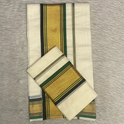 Traditional Gold Border Kerala Cotton Set Mundu