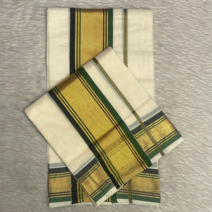 Traditional Gold Border Kerala Cotton Set Mundu
