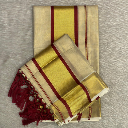 Chothi Temple Tissue Set Mund Maroon (Dress Code)