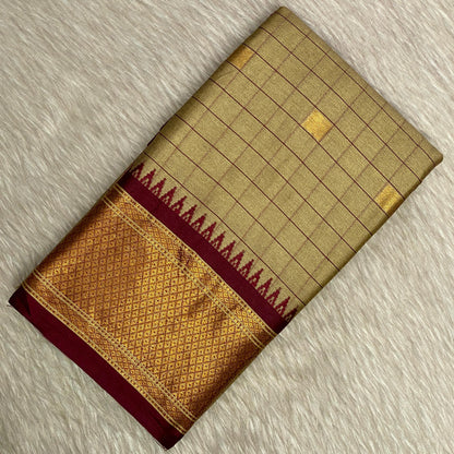 Avani Classic Gold Semi-Silk Saree with Butta Work