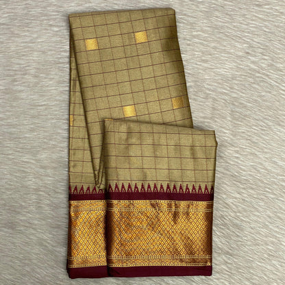 Avani Classic Gold Semi-Silk Saree with Butta Work