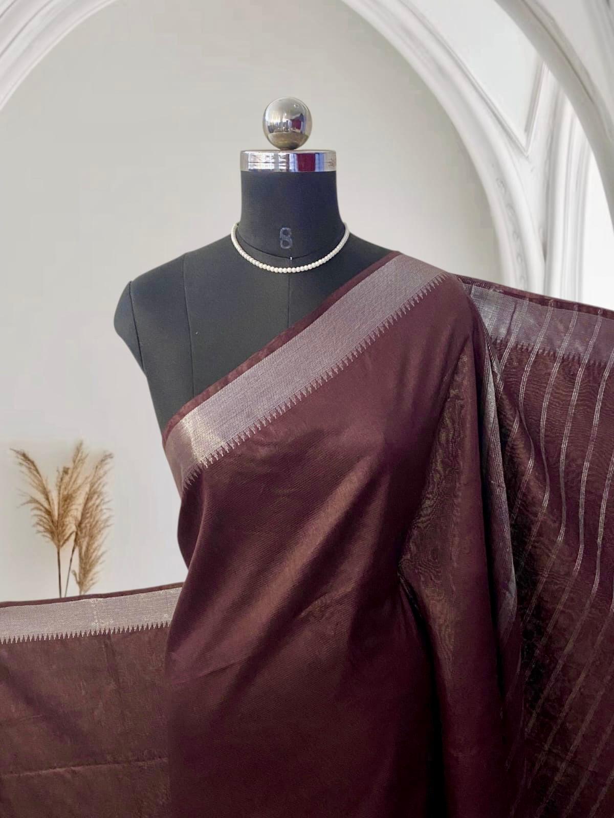 Rambha Semi Silk Saree in Maroon