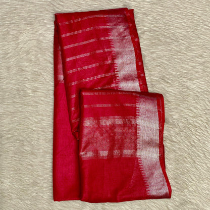 Rambha Semi Silk Saree in Red