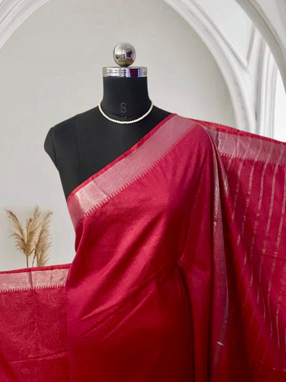 Rambha Semi Silk Saree in Red