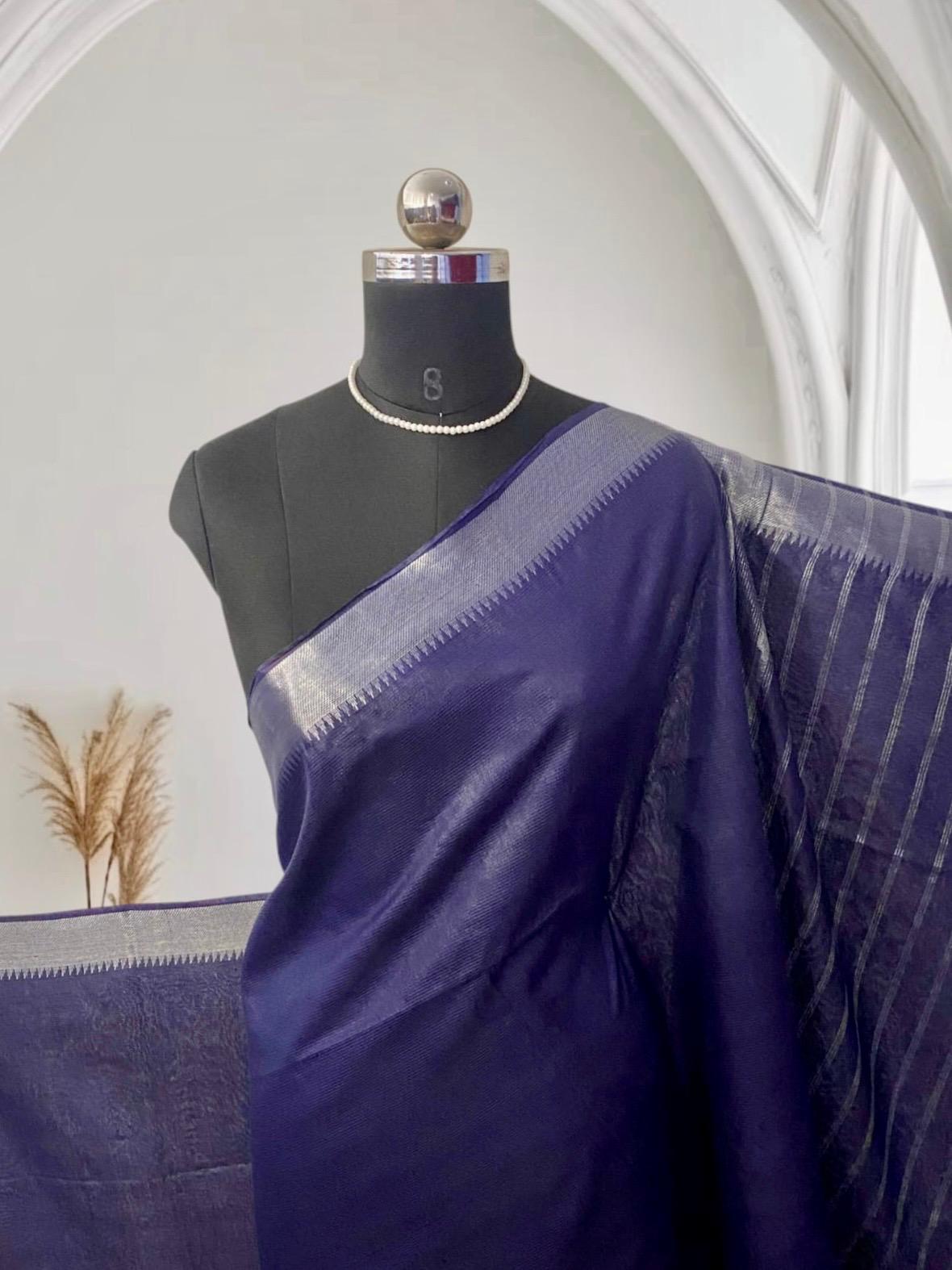 Rambha Semi Silk Saree in Blue