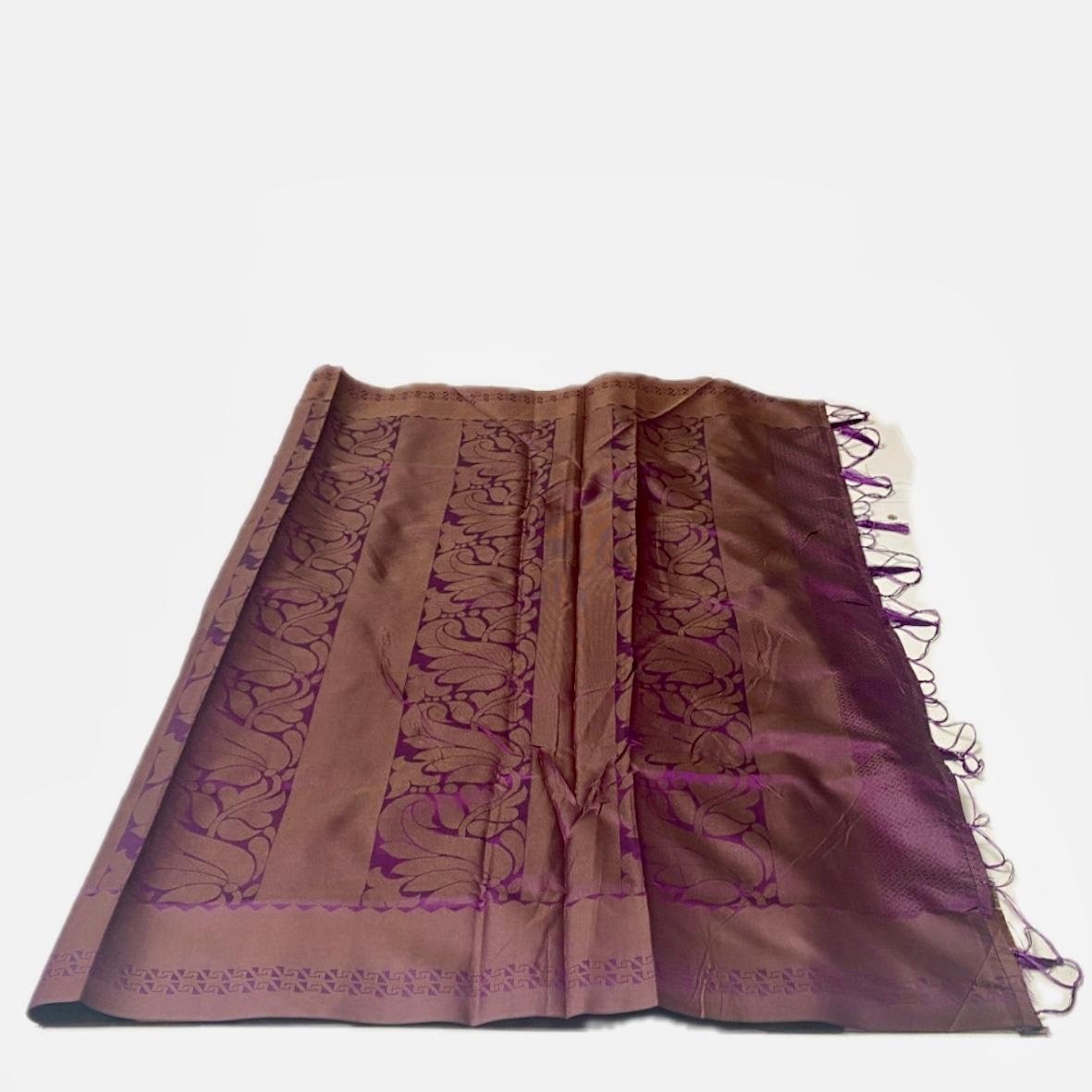 Theertha Soft Silk Saree Chikku with Violet Border