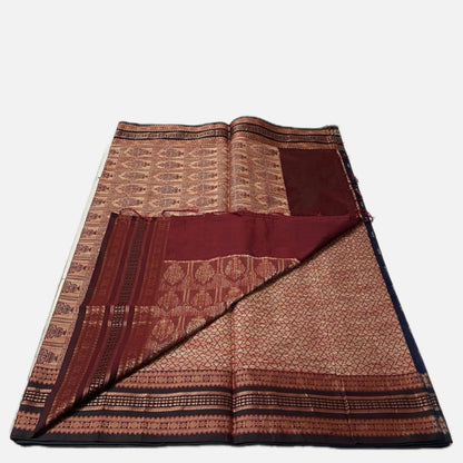 Milan Floral Butta Cotton Saree Brick Red (Dress Code)
