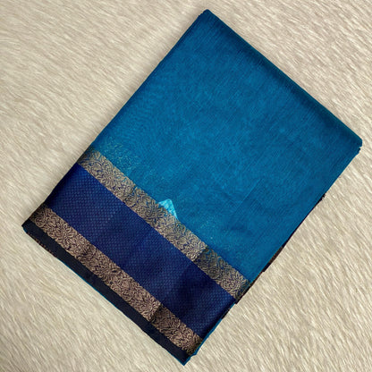 Semi Jute Saree in Blue