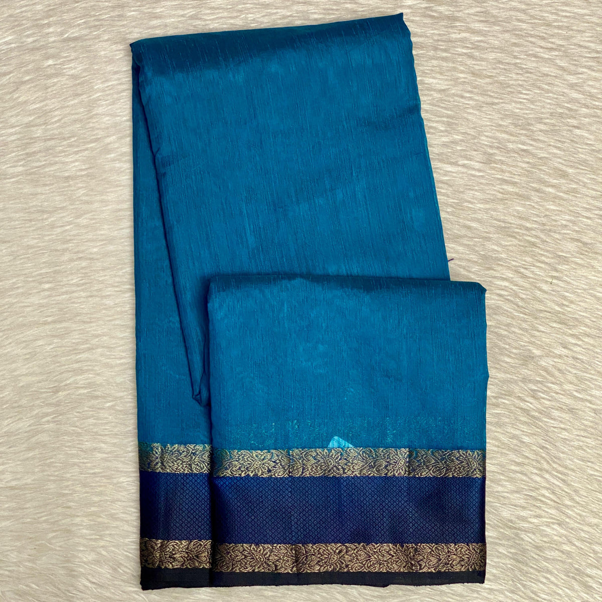 Semi Jute Saree in Blue