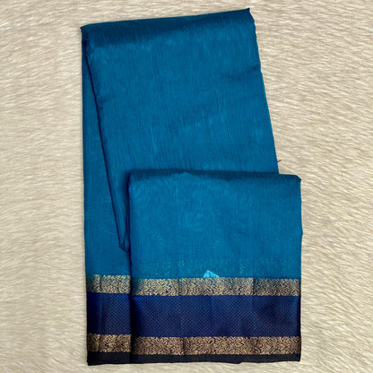 Semi Jute Saree in Blue