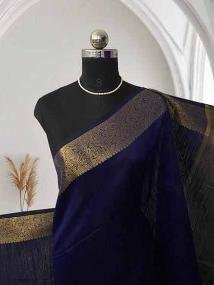 Ankitha Semi Linen Saree in Blue