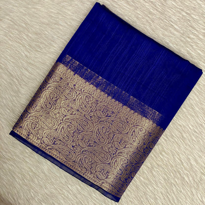 Ankitha Semi Linen Saree in Blue