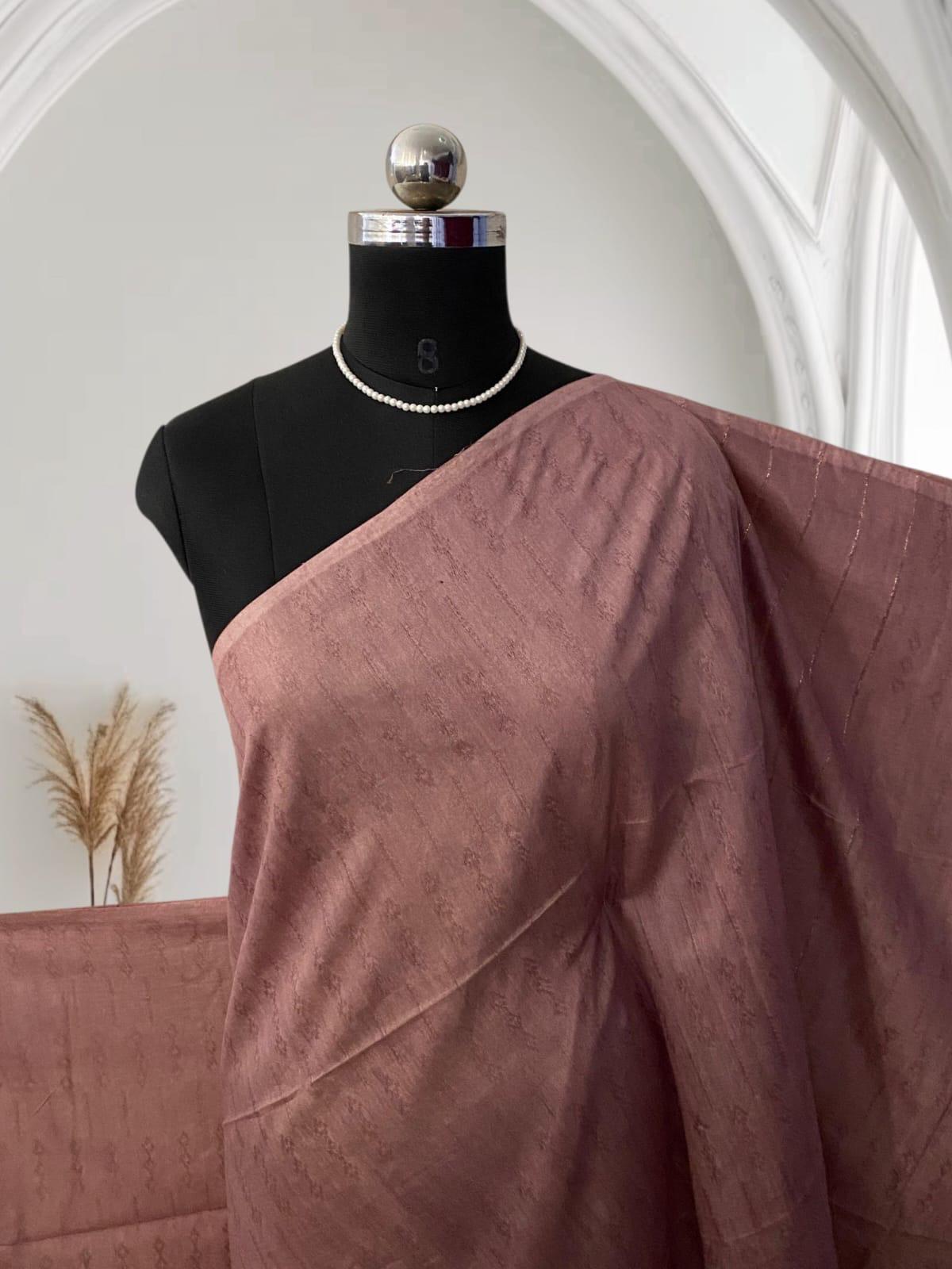 Semi Tussar Purple Colour Saree