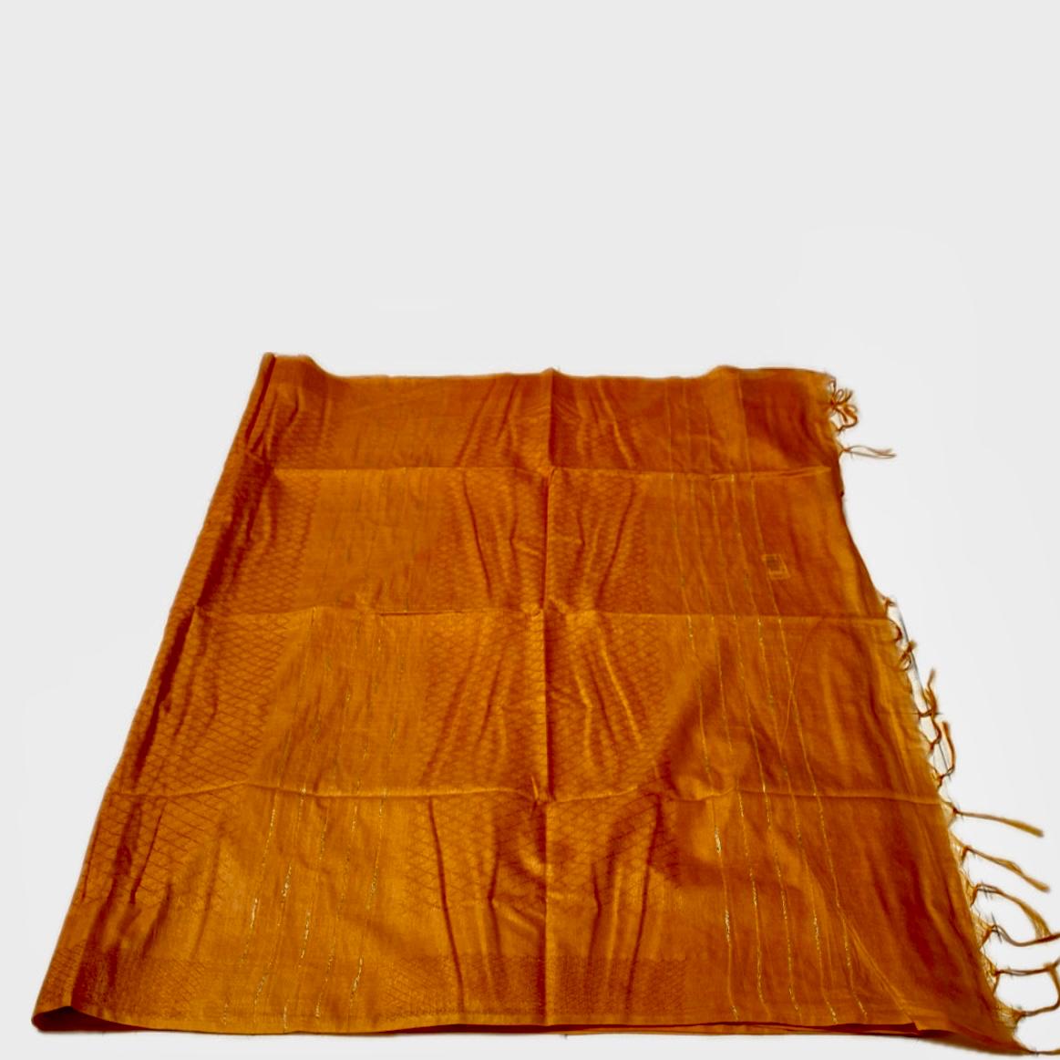 Semi Tussar Orange Colour Saree