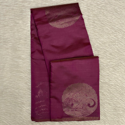 Purple Semi Soft Silk Saree with Metallic Design
