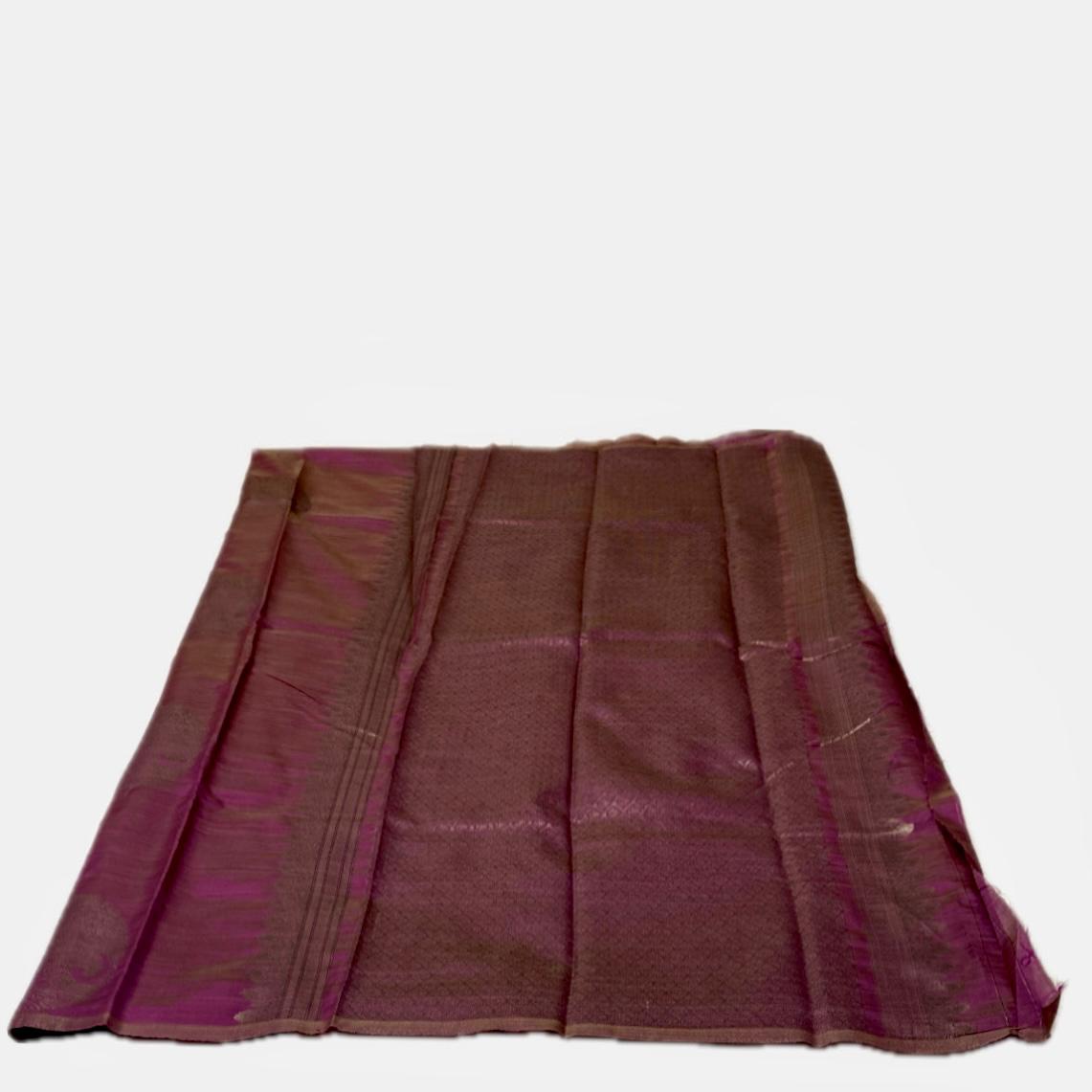 Purple Semi Soft Silk Saree with Metallic Design