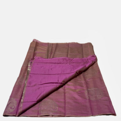 Purple Semi Soft Silk Saree with Metallic Design