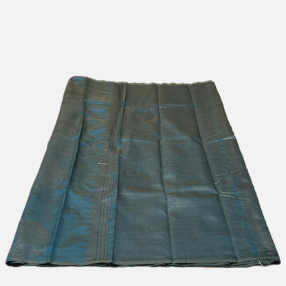 Peacock Semi Soft Silk Saree with Metallic Design