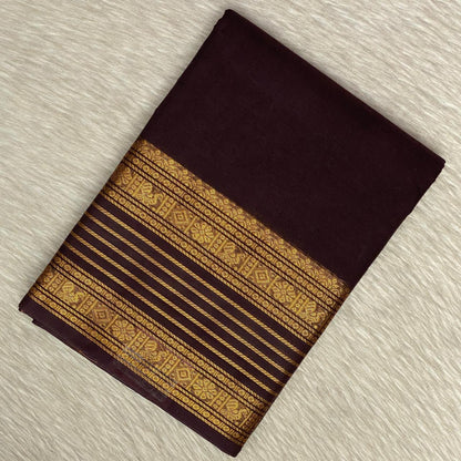Sungidi Cotton Saree in Brown