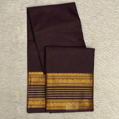 Sungidi Cotton Saree in Brown