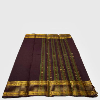 Sungidi Cotton Saree in Brown