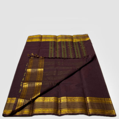 Sungidi Cotton Saree in Brown