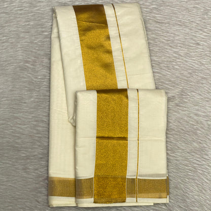 Cotton Kerala Saree with Golden Border (Copy)