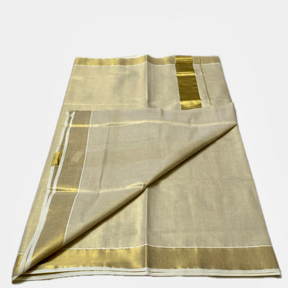 Tissue Kerala Saree with Golden Border