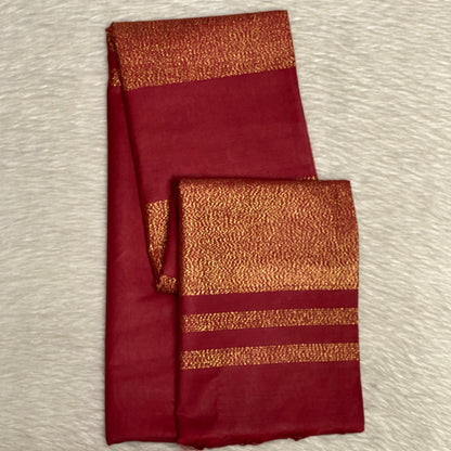 Semi Tussar Silk Saree in Maroon