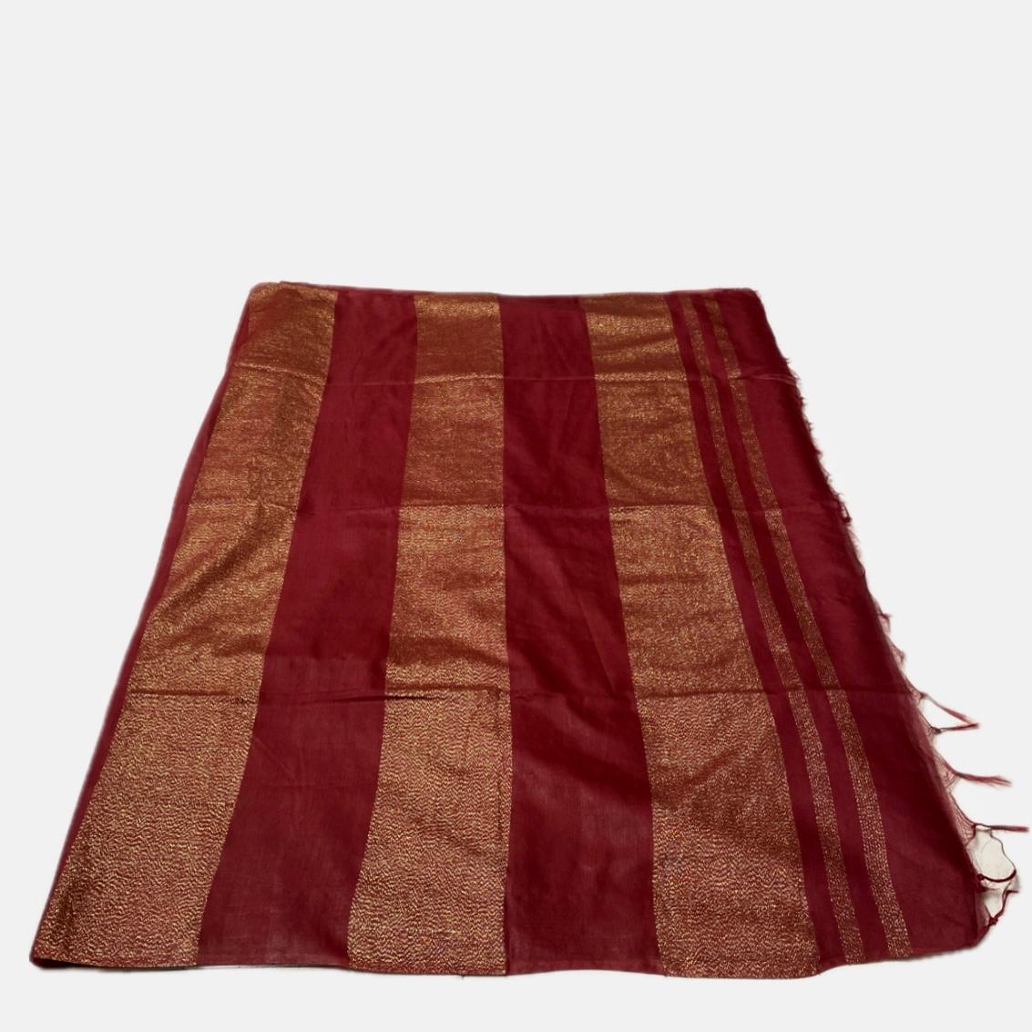 Semi Tussar Silk Saree in Maroon